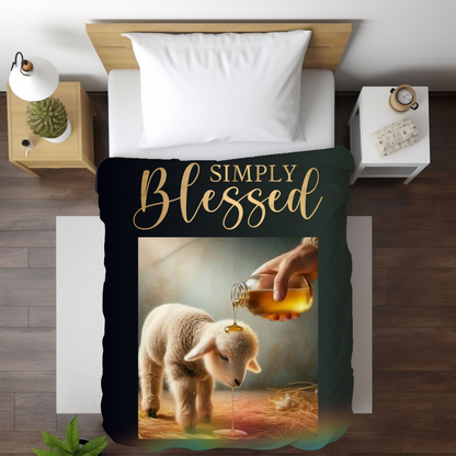 Simply Blessed | Anoint My Head With Oil | BSHM Premium Black Sherpa Blanket 50x60