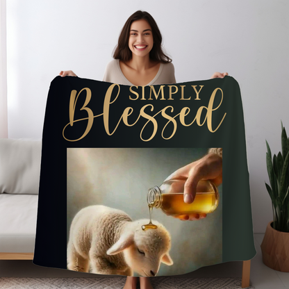 Simply Blessed | Anoint My Head With Oil | BSHM Premium Black Sherpa Blanket 50x60