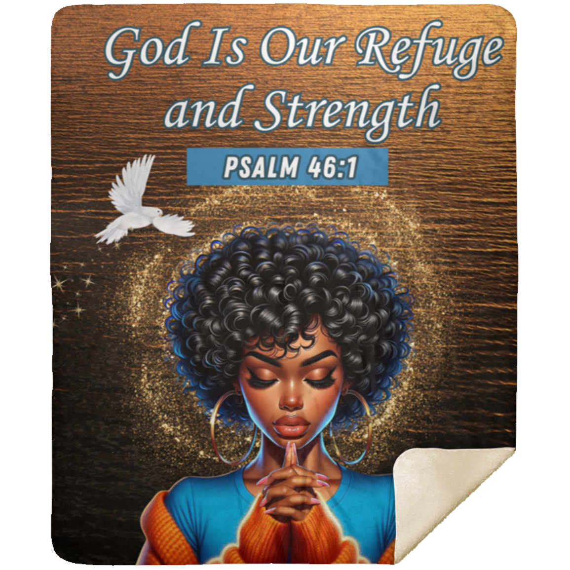 God Is Our Refuge | Prayer Blanket | Premium Mink Sherpa Blanket 50x60