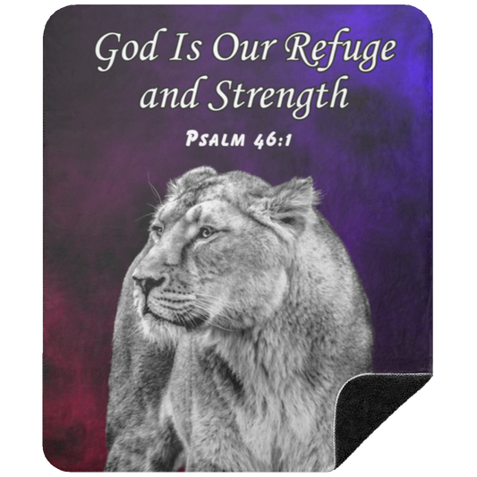 God Is Our Refuge and Strength | Prayer Blanket |Premium Black Mink Sherpa Blanket 50x60