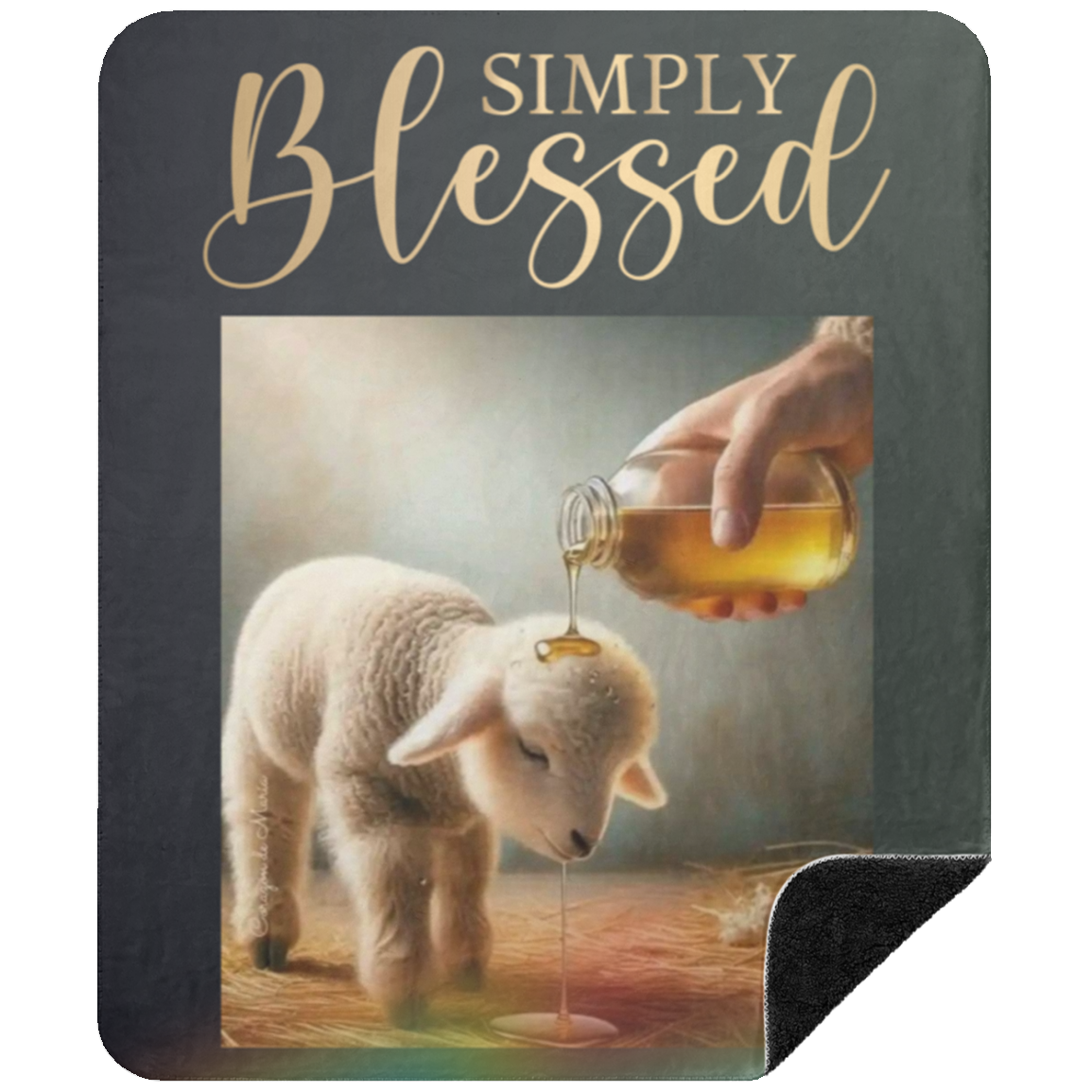 Simply Blessed | Anoint My Head With Oil | BSHM Premium Black Sherpa Blanket 50x60