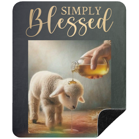 Simply Blessed | Anoint My Head With Oil | BSHM Premium Black Sherpa Blanket 50x60